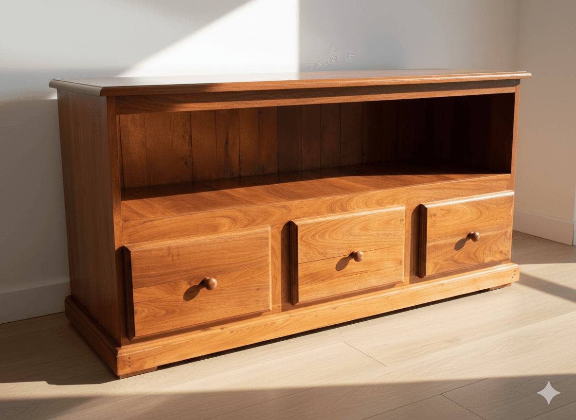 Mesa para TV de Madera Maciza con Cajón 1.40m