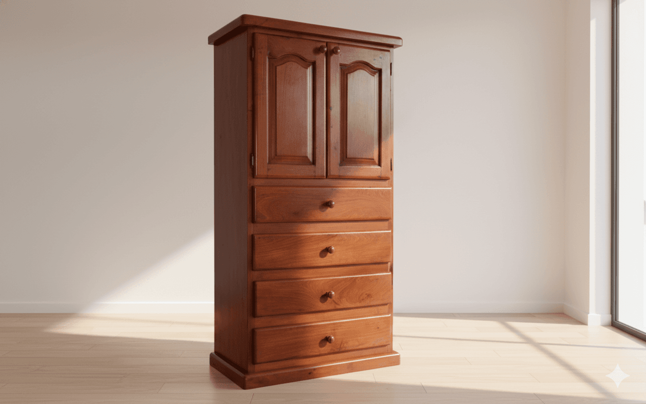 Chifonier de Algarrobo Macizo con Cajones Verticales