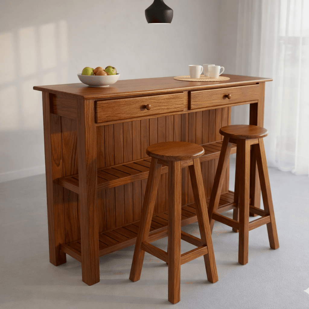 Desayunador de Algarrobo Macizo Compacto 1