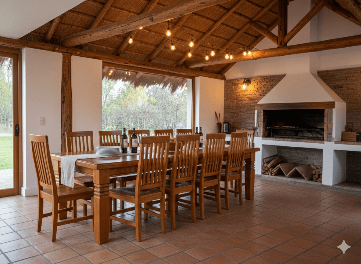 Mesa Rectangular de Algarrobo Macizo para 12 Personas 1