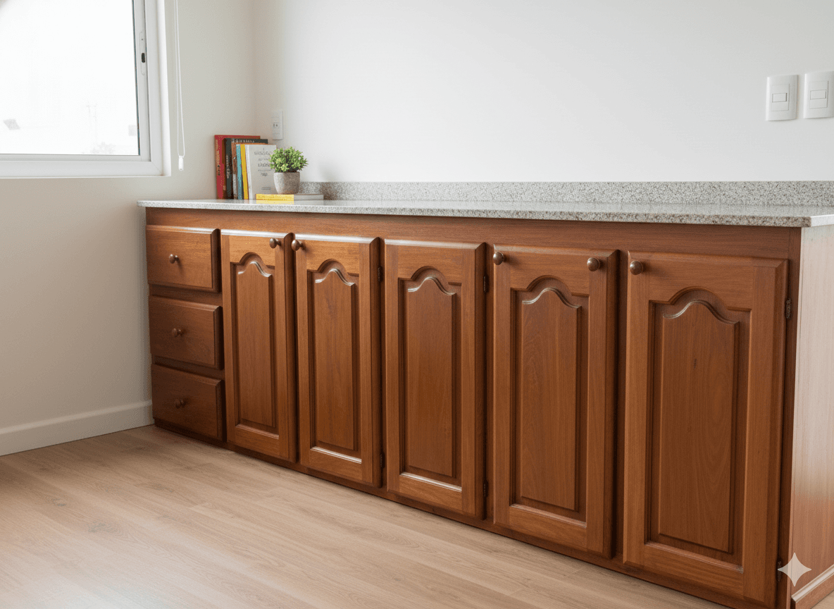 Bajo Mesada de Algarrobo Macizo para Cocina