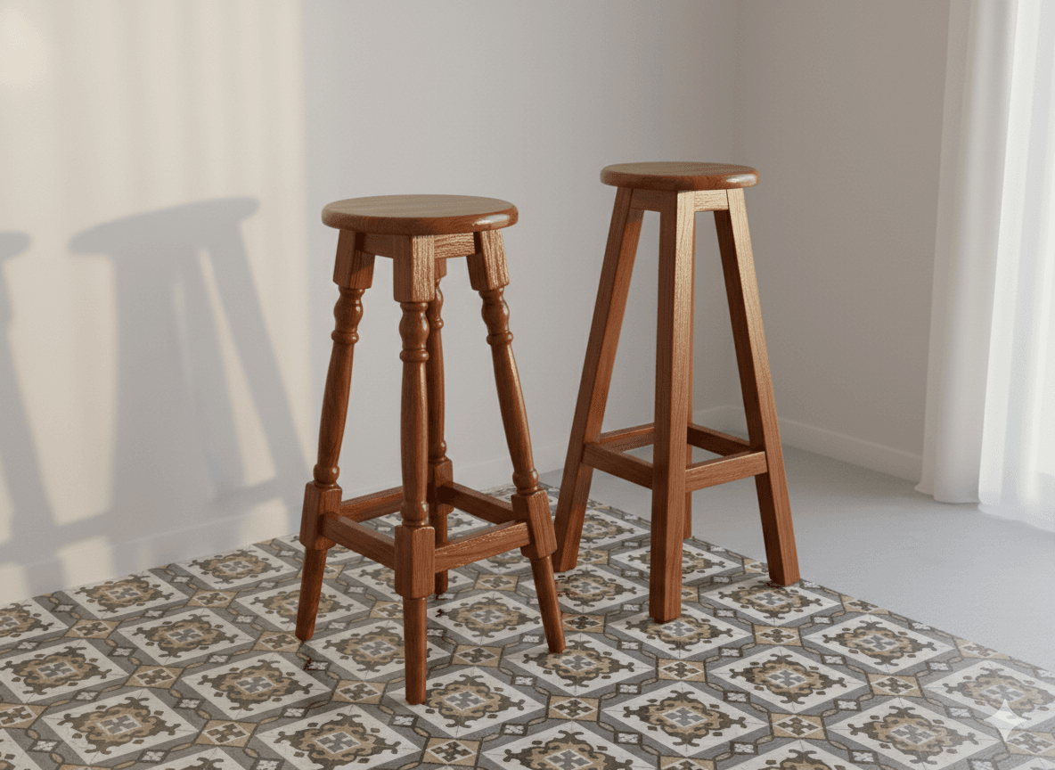 Banqueta Alta de Madera Maciza para Barra o Desayunador 1